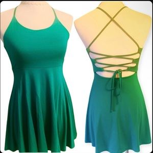 Lace up Back Skater Dress